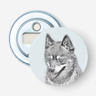 Alaskan Klee Kai Malerei - Niedliche Original Hund Flaschenöffner