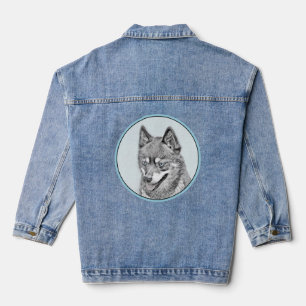 Alaskan Klee Kai Malerei - Süße originelle Hundeku Jeansjacke