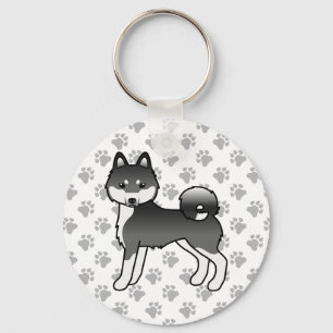 Alaskan Klee Kai, Niedlicher Hund und Pfoten Schlüsselanhänger