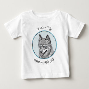 Alaskan Klee Kai Painting - Niedliche Original Dog Baby T-shirt