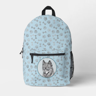 Alaskan Klee Kai Painting - Niedliche Original Dog Bedruckter Rucksack