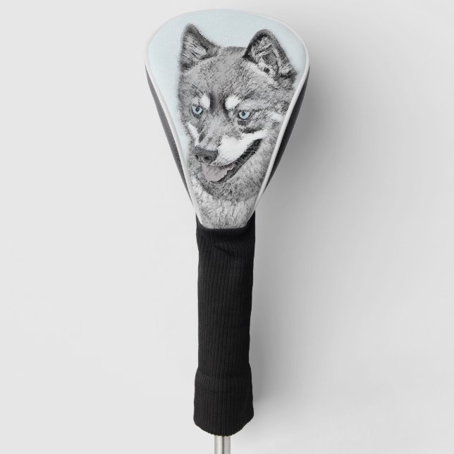 Alaskan Klee Kai Painting - Niedliche Original Dog Golf Headcover (Vorderseite)