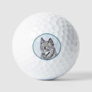 Alaskan Klee Kai Painting - Niedliche Original Dog Golfball