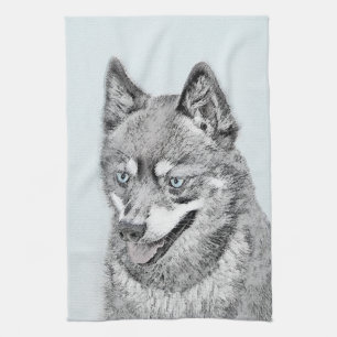Alaskan Klee Kai Painting - Niedliche Original Dog Handtuch