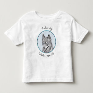 Alaskan Klee Kai Painting - Niedliche Original Dog Kleinkind T-shirt