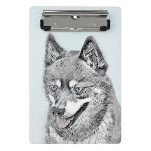 Alaskan Klee Kai Painting - Niedliche Original Dog Mini Klemmbrett