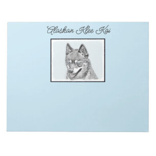 Alaskan Klee Kai Painting - Niedliche Original Dog Notizblock