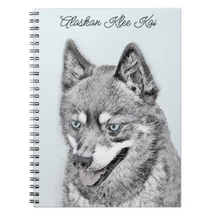 Alaskan Klee Kai Painting - Niedliche Original Dog Notizblock