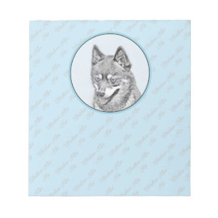 Alaskan Klee Kai Painting - Niedliche Original Dog Notizblock