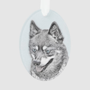 Alaskan Klee Kai Painting - Niedliche Original Dog Ornament
