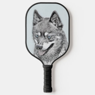 Alaskan Klee Kai Painting - Niedliche Original Dog Pickleball Schläger
