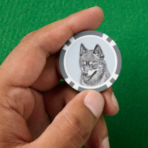 Alaskan Klee Kai Painting - Niedliche Original Dog Pokerchips