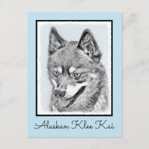 Alaskan Klee Kai Painting - Niedliche Original Dog Postkarte