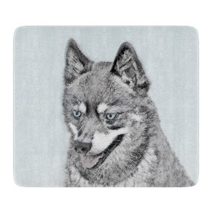 Alaskan Klee Kai Painting - Niedliche Original Dog Schneidebrett