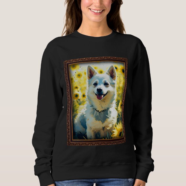 Alaskan Klee Kai Painting Sunflower Flower Mom Wom Sweatshirt (Vorderseite)
