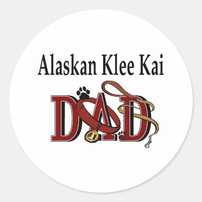 Alaskan Klee Kai Vater Sticker (Vorderseite)