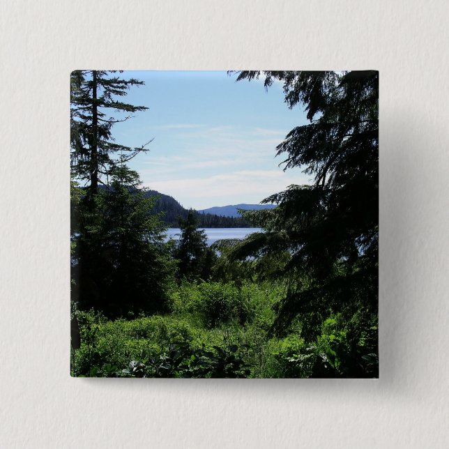 Alaskan Landschaft Schöne Alaska Fotografie Button (Vorderseite)