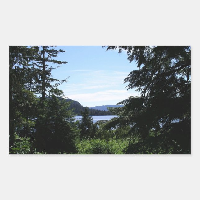 Alaskan Landschaft Schöne Alaska Fotografie Rechteckiger Aufkleber (Vorderseite)