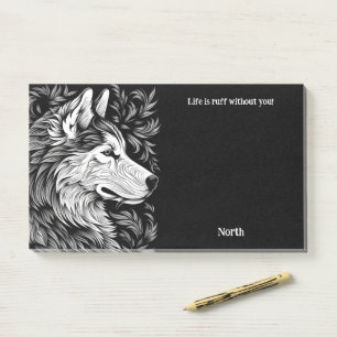 Alaskan Malamute Abstrakt Art Dog Name Post-it Klebezettel