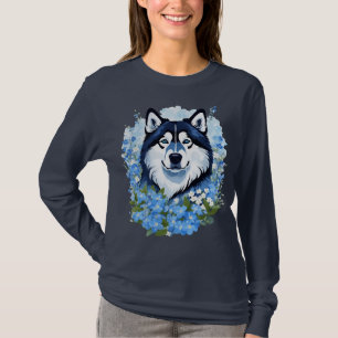 Alaskan Malamute and Vergessen-Me-Nots-Wildblumen T-Shirt