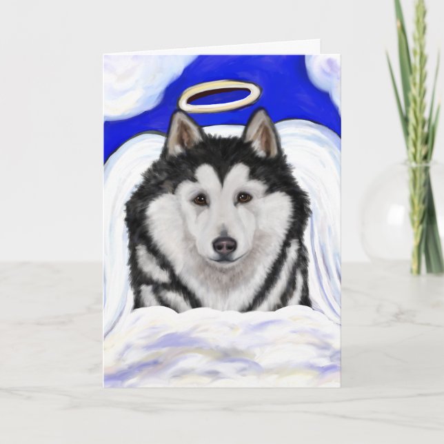 Alaskan Malamute Angel Karte (Vorderseite)