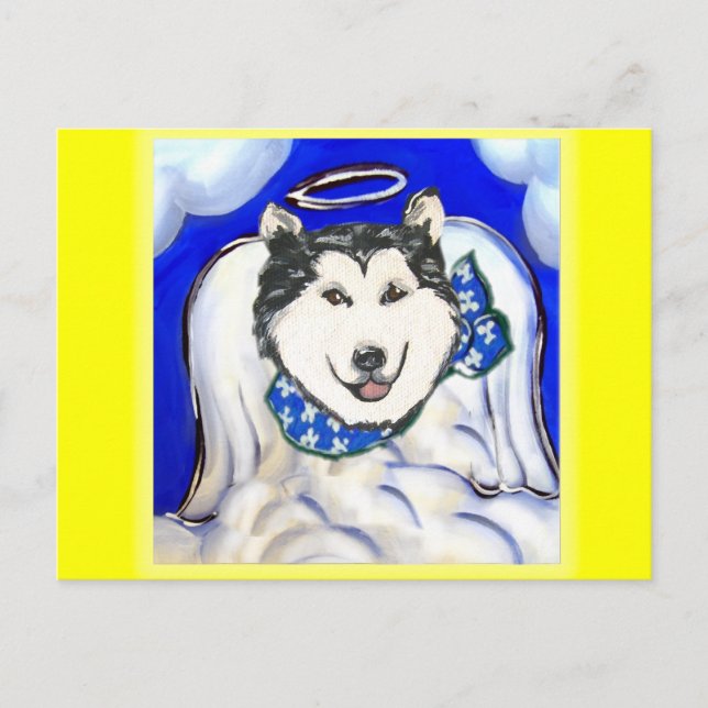 Alaskan Malamute Angel Postkarte (Vorderseite)