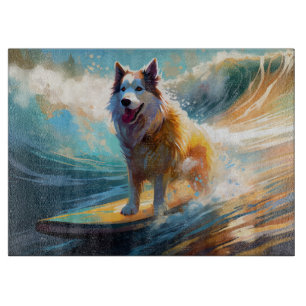 Alaskan Malamute Beach Surfmalerei Schneidebrett