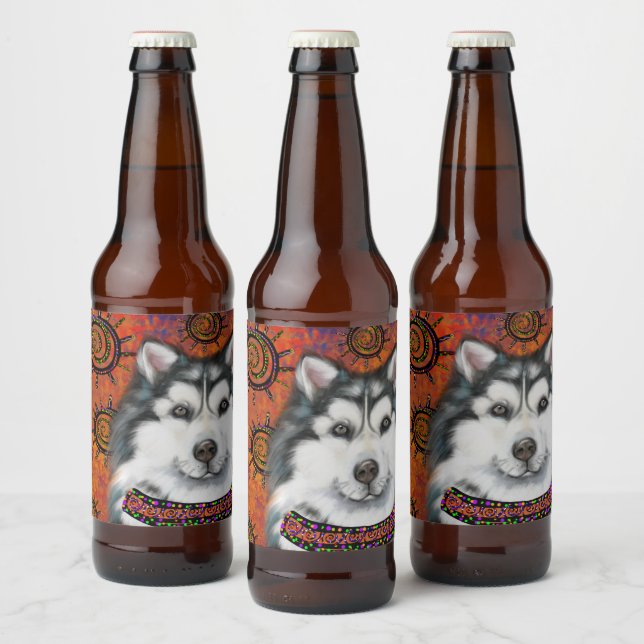 ALASKAN MALAMUTE BIERFLASCHENETIKETT (Flaschen)
