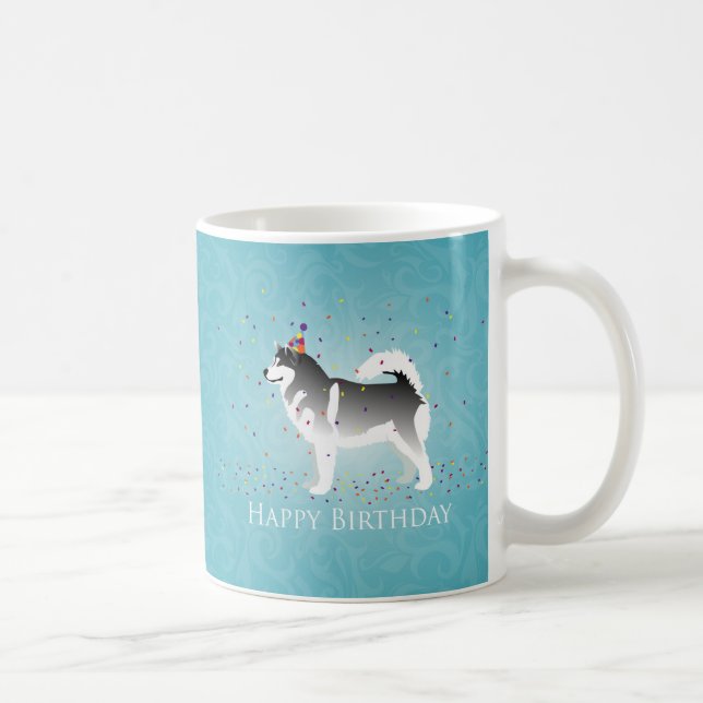Alaskan Malamute Birthday Design Kaffeetasse (Rechts)