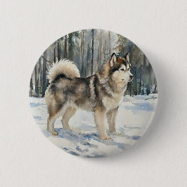 Alaskan Malamute Button
