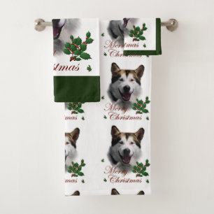 Alaskan Malamute Christmas Badhandtuch Set
