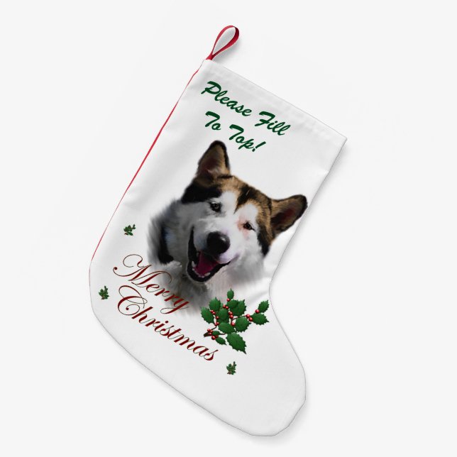 Alaskan Malamute Christmas Kleiner Weihnachtsstrumpf (Vorderansicht (hängend))