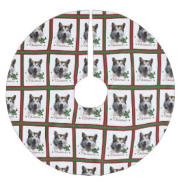 Alaskan Malamute Christmas Polyester Weihnachtsbaumdecke