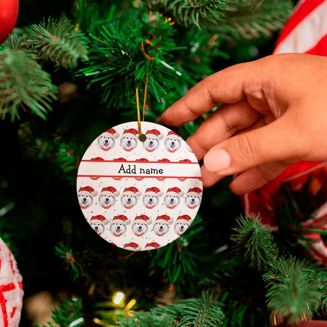 Alaskan Malamute Dog Breed Christmas Stars Keramik Ornament (Von Creator hochgeladen)