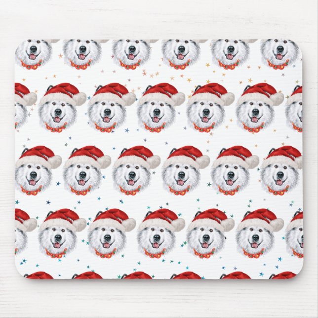 Alaskan Malamute Dog Breed Christmas Stars Mousepad (Vorne)