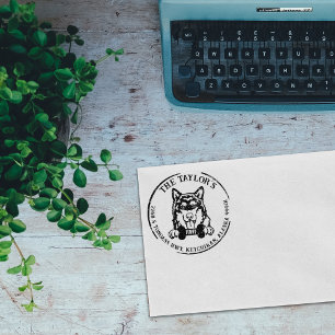 Alaskan Malamute Dog Family Rücksendeadresse Gummistempel