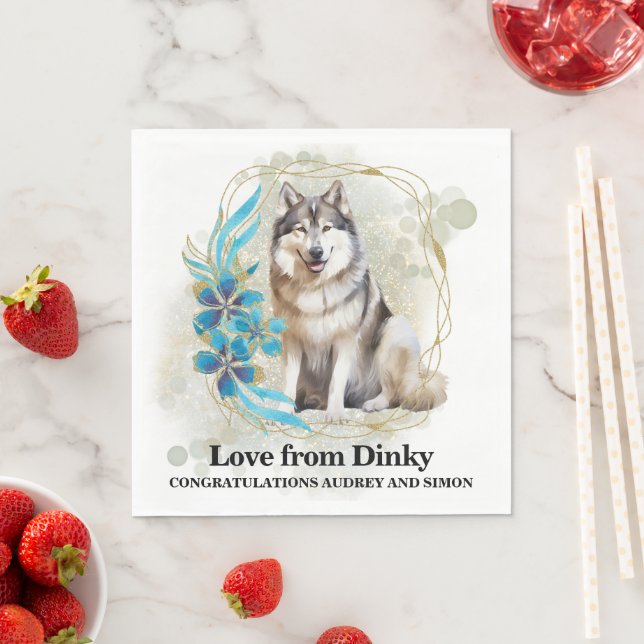 Alaskan Malamute Dog Foto Wedding Serviette (Beispiel)