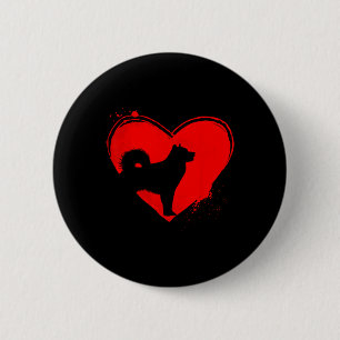 Alaskan Malamute Dog Herzform Valentine Dog Lov Button