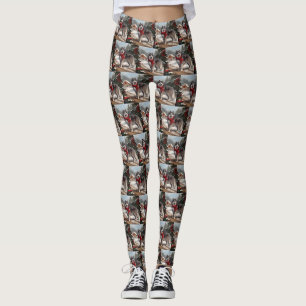 Alaskan Malamute Dog im Schnee Weihnachten Leggings