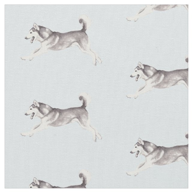 Alaskan Malamute Dog Kunstwerk Stoff (Nahaufnahme)