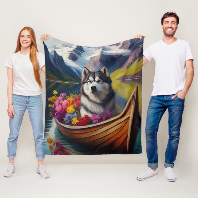 Alaskan Malamute Dog on Paddle: Ein Landschaftlich Fleecedecke (Beispiel)