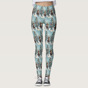Alaskan Malamute Dog Riding Motorrad Weihnachten Leggings