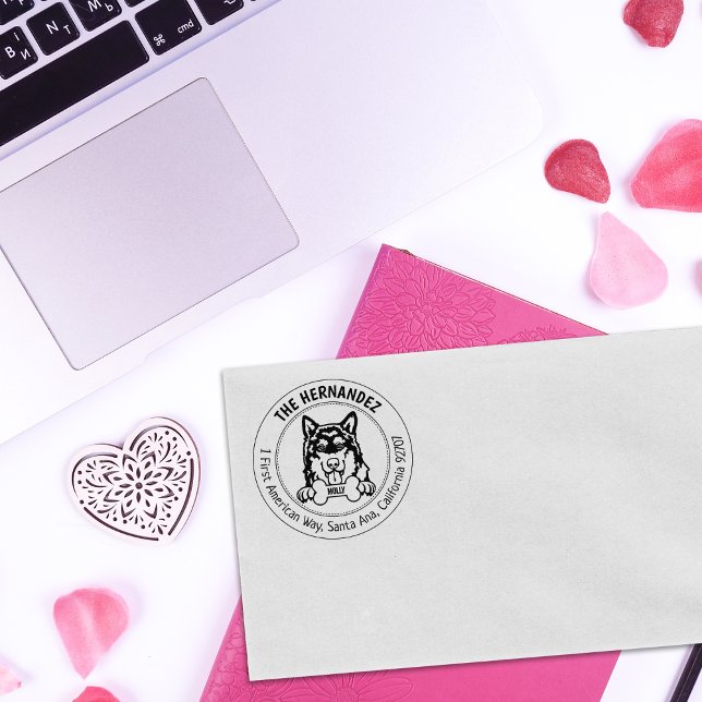 Alaskan Malamute Dog Rücksendeadresse Gummistempel (Von Creator hochgeladen)