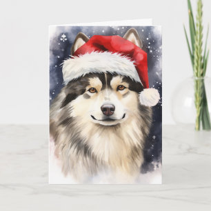 Alaskan Malamute Dog Weihnachtsfeiertag Dankeskarte