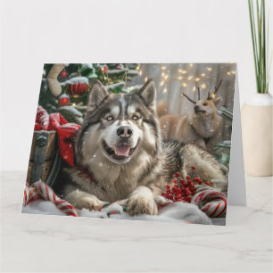 Alaskan Malamute Dog Weihnachtsfest Karte