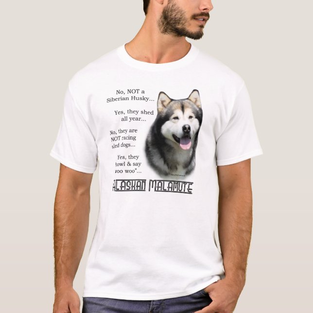 Alaskan Malamute FAQ T-Shirt (Vorderseite)
