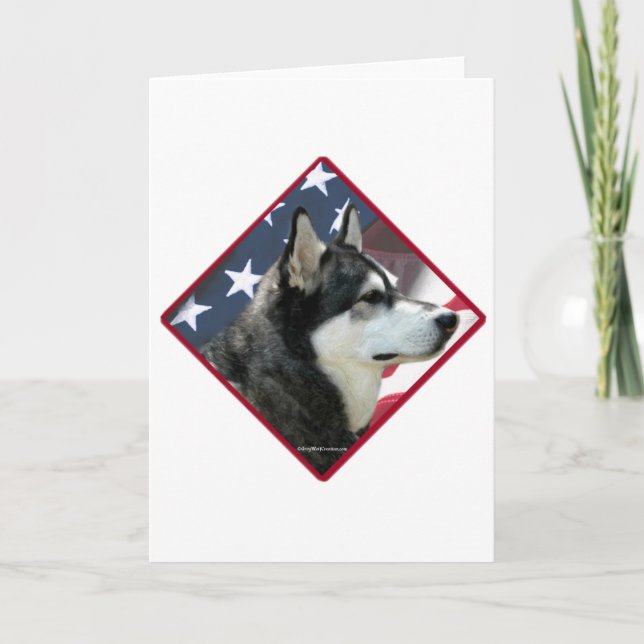 Alaskan Malamute Flag 2 Feiertagskarte (Vorderseite)