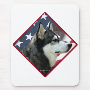 Alaskan Malamute Flag 2 Mousepad