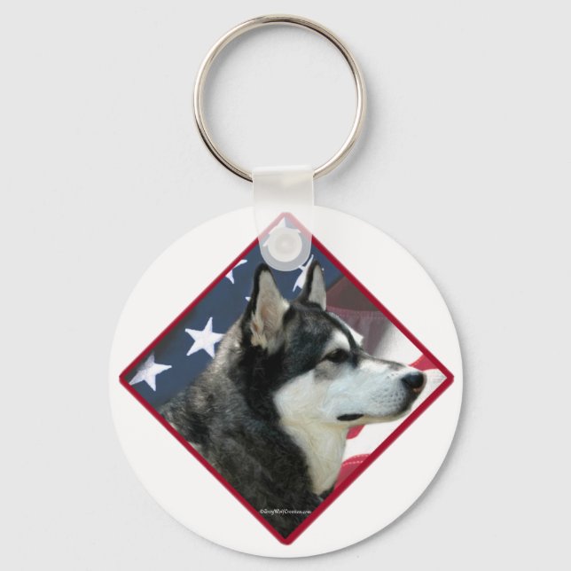 Alaskan Malamute Flag Schlüsselanhänger (Vorderseite)