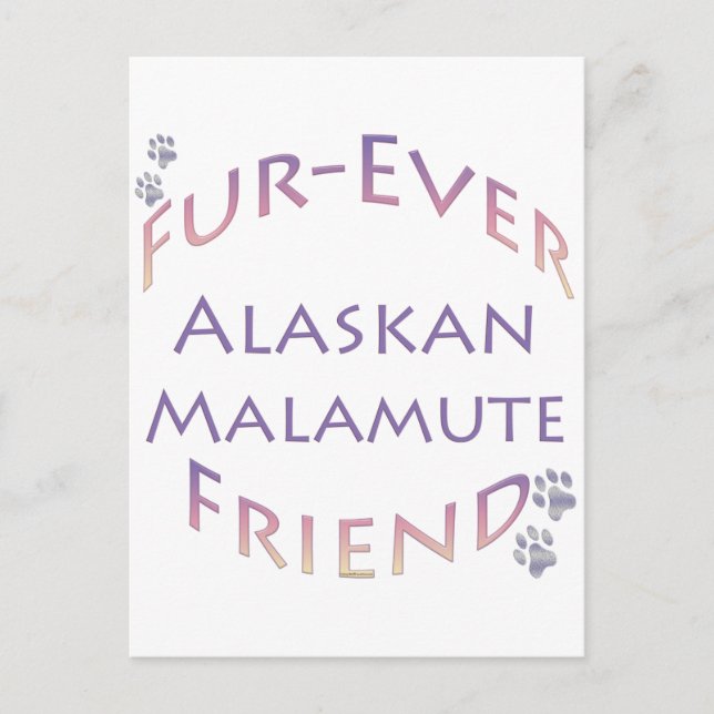 Alaskan Malamute Furever Postkarte (Vorderseite)